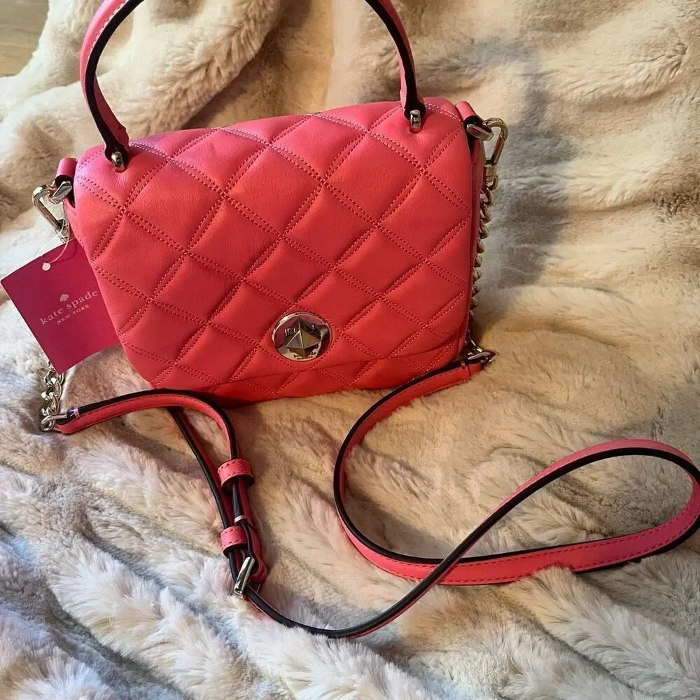Kate Spade Natalia barbie pink Square Crossbody $360 new m11